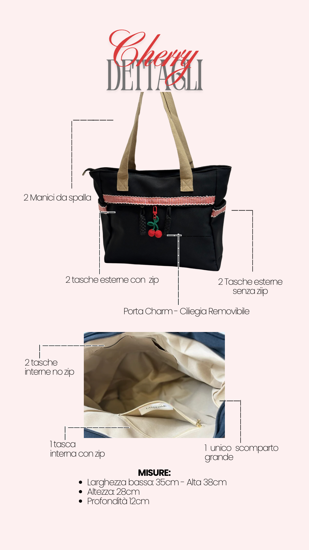 CHERRY - TOTE in cotone