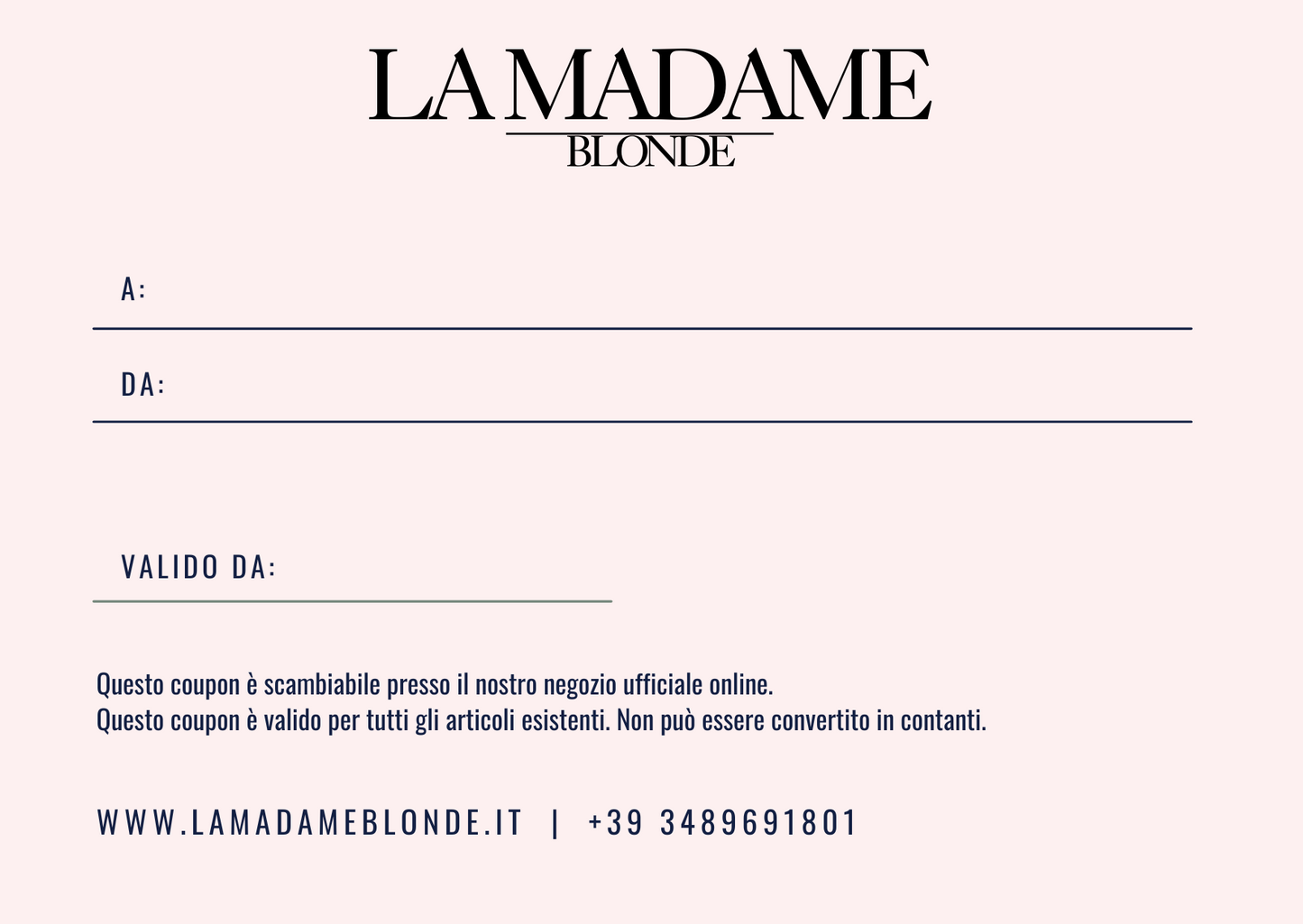 La Madame Blonde GIFT CARD!